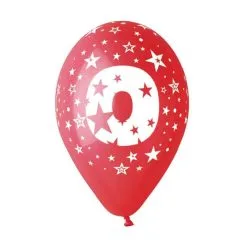 10 BALLONS PASTEL MULTI IMP BLANC TOUT AUTOUR CHIFFRE 0