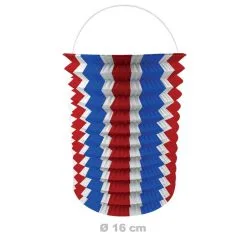 12 Lampions Cylindriques Tricolores 16 Cm