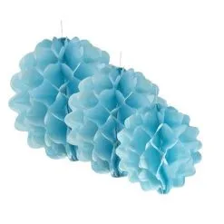 3 Boules De Papier Alvéolées - Bleu
