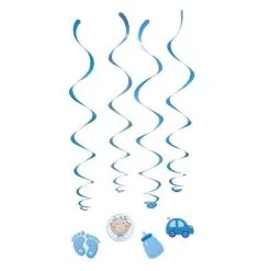 4 Suspensions Bébé Bleu 72 Cm