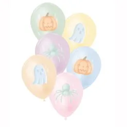 6 Ballons De Baudruche 28 Cm Halloween Pastel