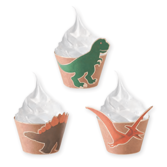 6 Habillages Pour Cupcakes Dino 1 6 Habillages Pour Cupcakes Dino
