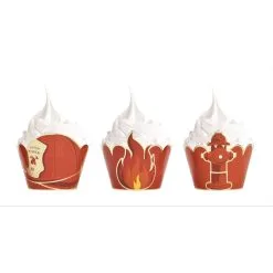 6 Habillages Pour Cupcakes Pompier