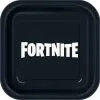 8 Petites Assiettes écologiques Carrées Fortnite™ 18 X 18 Cm