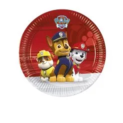 8 Petites Assiettes Rouges En Carton 20 Cm Pat'Patrouille™