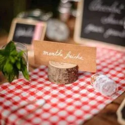 9 Rondins En Bois Porte-Noms 4,50 Cm