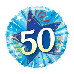 BALLON ALU 50 BLEU 45 CM 18" QUALATEX