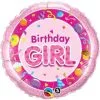 BALLON ALU "BIRTHDAY GIRL" 45CM 18" QUALATEX