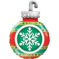 BALLON ALU BOULE DE NOËL FLOCON 89 CM 35" QUALATEX