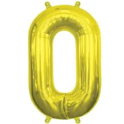 BALLON ALU CHIFFRE 0 OR 16" 41 CM