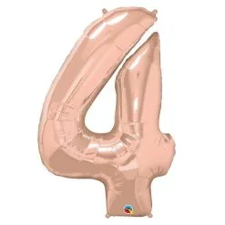 BALLON ALU CHIFFRE 4 ROSE GOLD 41" QUALATEX
