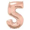 BALLON ALU CHIFFRE 5 ROSE GOLD 41" QUALATEX