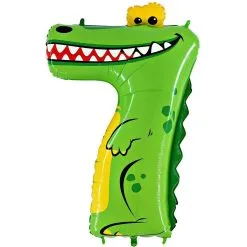BALLON ALU CHIFFRE 7 ANIMALOONS CROCODILE 40" 102 CM