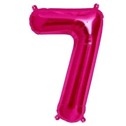 BALLON ALU CHIFFRE 7 MAGENTA 16" 41 CM