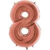 BALLON ALU CHIFFRE 8 ROSE GOLD 14" 35 CM