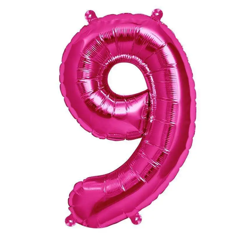 BALLON ALU CHIFFRE 9 MAGENTA 16" 41 CM 1 BALLON ALU CHIFFRE 9 MAGENTA 16" 41 CM