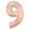 BALLON ALU CHIFFRE 9 ROSE GOLD 42" QUALATEX