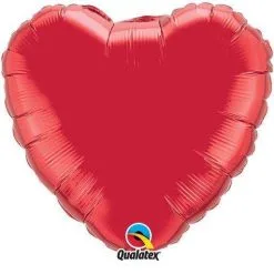 BALLON ALU COEUR ROUGE 45 CM 18" QUALATEX