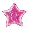Ballon En Aluminium étoile "Welcome Baby Girl" Holographique 91cm 36" Qualatex®