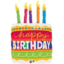 BALLON ALU GÂTEAU D'ANNIVERSAIRE 89 CM 35" QUALATEX