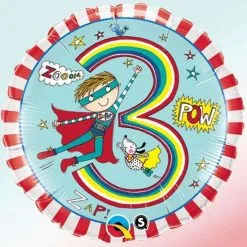 Ballon Aluminium Chiffre 3 Super Héros Rachel Ellen 18" 45 Cm Qualatex®
