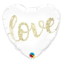 Ballon Aluminium Coeur "Love" Doré 46 Cm 18" Qualatex®