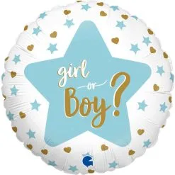 Ballon Aluminium Gender Reveal Boy Or Girl 18" 45 Cm Grabo Balloons®