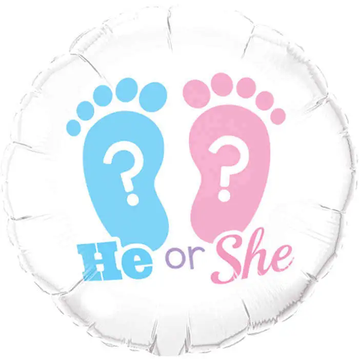 Ballon Aluminium Gender Reveal He Or She 18" 45 Cm Qualatex® 1 Ballon Aluminium Gender Reveal He Or She 18" 45 Cm Qualatex®
