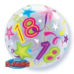 BALLON BUBBLE ÉTOILES "18" 56 CM 22" QUALATEX