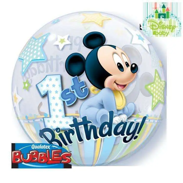 BALLON BUBBLE MICKEY MOUSE 1ER ANNIVERSAIRE 56 CM 22" QUALATEX 1 BALLON BUBBLE MICKEY MOUSE 1ER ANNIVERSAIRE 56 CM 22" QUALATEX