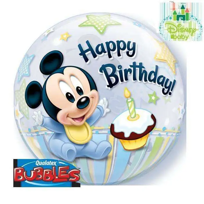 BALLON BUBBLE MICKEY MOUSE 1ER ANNIVERSAIRE 56 CM 22" QUALATEX 2 BALLON BUBBLE MICKEY MOUSE 1ER ANNIVERSAIRE 56 CM 22" QUALATEX – Image 2