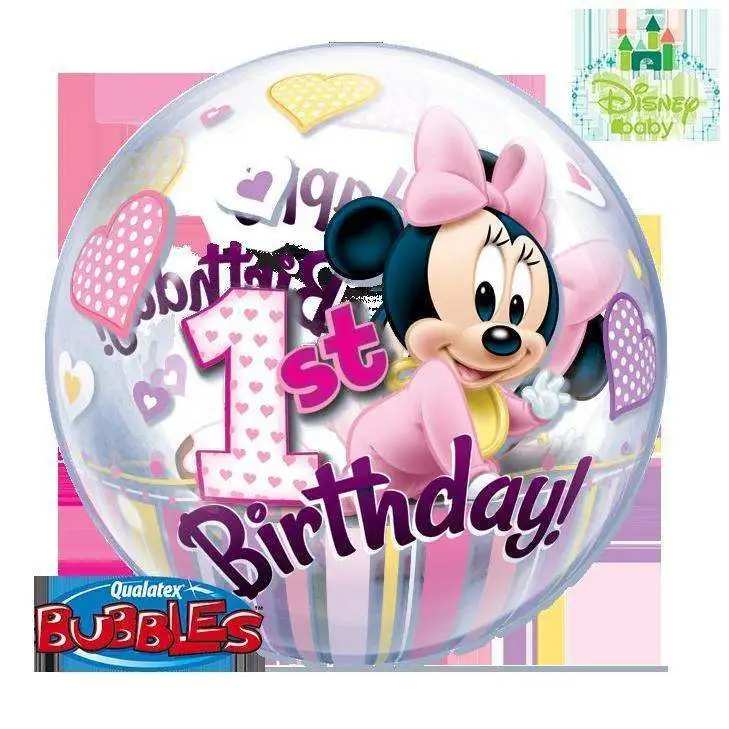 BALLON BUBBLE MINNIE MOUSE 1ER ANNIVERSAIRE 56 CM 22" QUALATEX 1 BALLON BUBBLE MINNIE MOUSE 1ER ANNIVERSAIRE 56 CM 22" QUALATEX