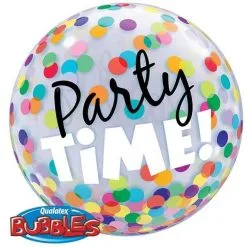 BALLON BUBBLE "PARTY TIME!" 56 CM 22" QUALATEX