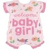 Ballon En Aluminium Body Rose "Welcome Baby Girl" 78 Cm 31" Grabo Balloons®