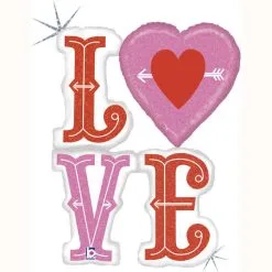 Ballon En Aluminium Holographique "Love" 46" 117 Cm Grabo Balloons®