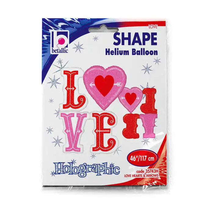 Ballon En Aluminium Holographique "Love" 46" 117 Cm Grabo Balloons® 3 Ballon En Aluminium Holographique "Love" 46" 117 Cm Grabo Balloons® – Image 3