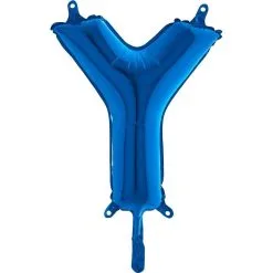 Ballon En Aluminium Lettre Y Bleue 14" 36 Cm Grabo Balloons®