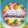 BALLON FOIL 45 CM JOYEUX ANNIVERSAIRE ANANAS