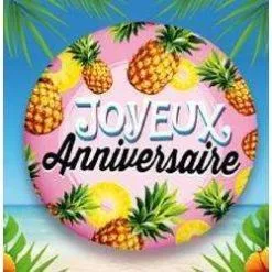 BALLON FOIL 45 CM JOYEUX ANNIVERSAIRE ANANAS
