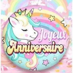 BALLON FOIL 45 CM JOYEUX ANNIVERSAIRE LICORNE