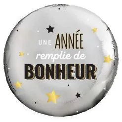 BALLON FOIL 45 CM UNE ANNÉE REMPLIE DE BONHEUR