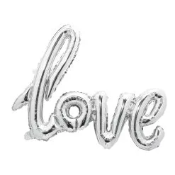 Ballon Lettres "Love" Argent 73 X 57 Cm