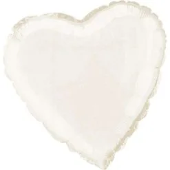BALLON METAL ALU FORME COEUR 45 CM IVOIRE