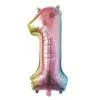 Ballon Mylar Irisé Multicolore Chiffre 1 - 36 Cm