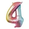 Ballon Mylar Irisé Multicolore Chiffre 4 - 36 Cm