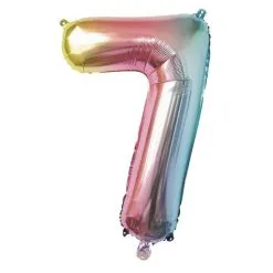 Ballon Mylar Irisé Multicolore Chiffre 7 - 36 Cm