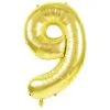 Ballon Mylar Or Chiffre 9 - 86 Cm