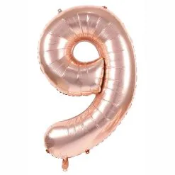 Ballon Mylar Rose Gold Chiffre 9 - 36 Cm