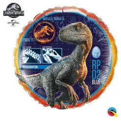 Ballon Rond En Aluminium Raptor Jurassic World™ 45 Cm 18" Qualatex®