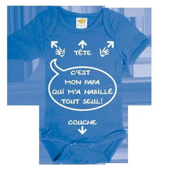 BODY HUMOUR BEBE "C'EST MON PAPA..." BLEU 1 BODY HUMOUR BEBE "C'EST MON PAPA..." BLEU